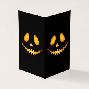 Tarjeta Calabaza Cara Halloween Jack O Linterna Espeluznan