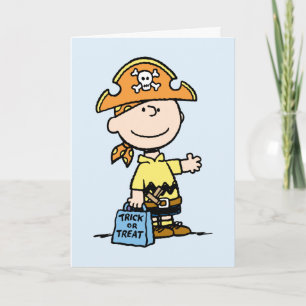 Tarjeta Calabaza Charlie Brown Pirata Halloween
