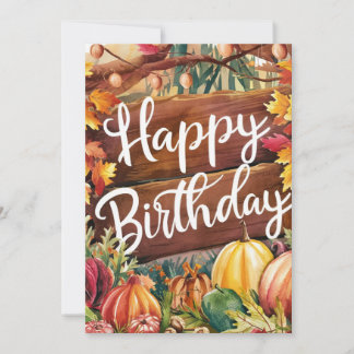 Tarjeta Calabaza colorida otoño otoño otoño feliz cumpleañ