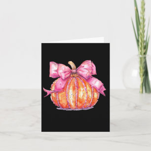 Tarjeta Calabaza Coqueta Bola de Disco Lazo Cute Femenino 
