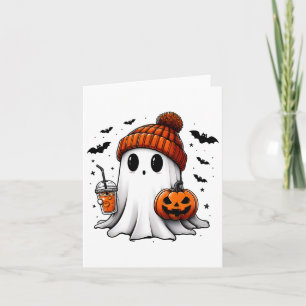 Tarjeta Calabaza de bebida fantasma de Halloween 1