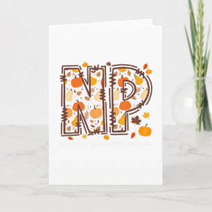 Tarjeta Calabaza De Enfermera Practicante De Otoño Día De 