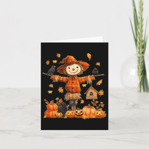 Tarjeta Calabaza de espantapájaros Diablos de Acción de Gr