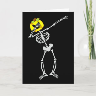 Tarjeta Calabaza de esqueleto de Halloween de sóftbol haci