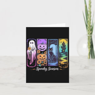 Tarjeta Calabaza De Gato Fantasma En Temporada De Fantasma
