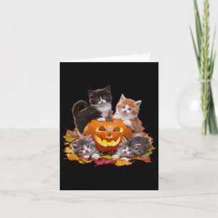 Tarjeta Calabaza de gatos de los años 90 Halloween Retro F