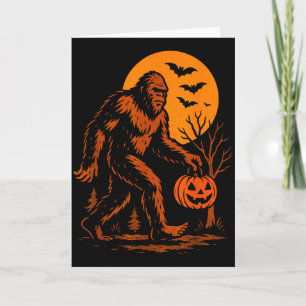 Tarjeta Calabaza de Halloween Bigfoot Sasquatch