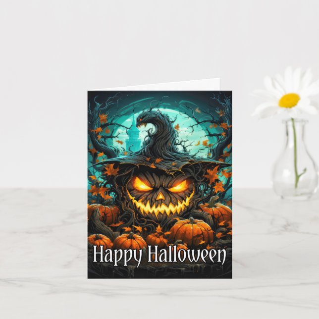 Tarjeta Calabaza de Halloween brillante súper espumosa (Planta pequeña)