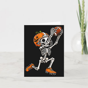 Tarjeta Calabaza de Halloween esqueleto de fútbol american