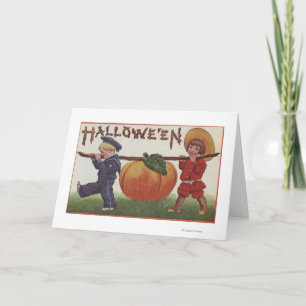 Tarjeta Calabaza de Halloween GreetingCarrying