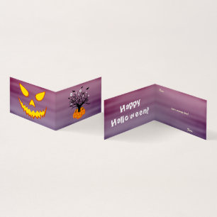 Tarjeta Calabaza de Halloween Jack del Árbol Muerto de los
