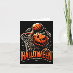 Tarjeta Calabaza de Halloween jugando béisbol