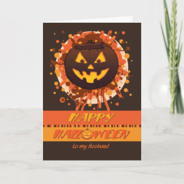 Tarjeta Calabaza de Halloween para Marido, Humor, Grunge
