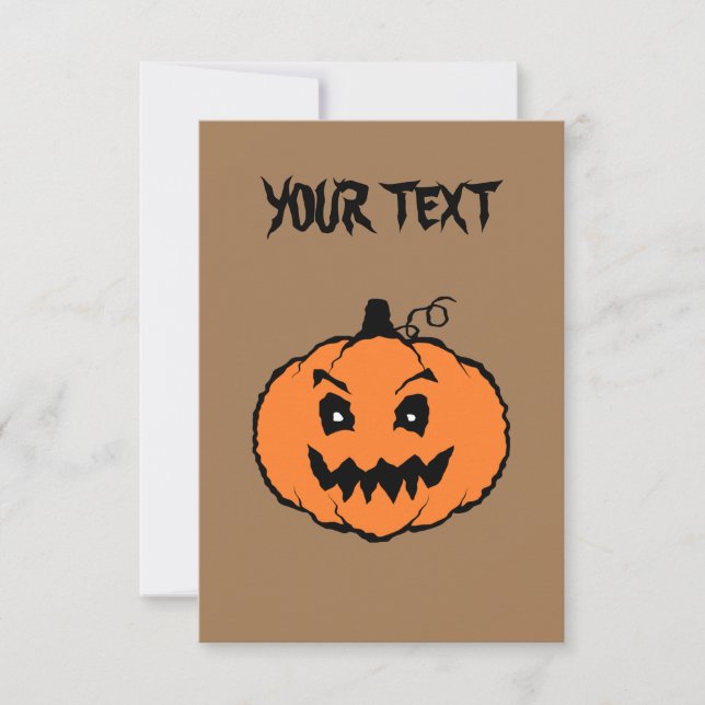 Tarjeta Calabaza de horror de Halloween (Anverso)