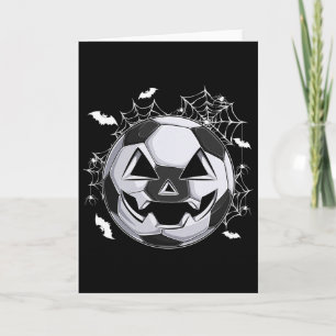 Tarjeta Calabaza de Jack O Lantern de fútbol Cara Disfraz