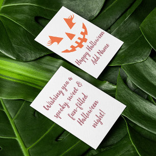 Tarjeta Calabaza de Jack O Lantern personalizada Feliz Hal