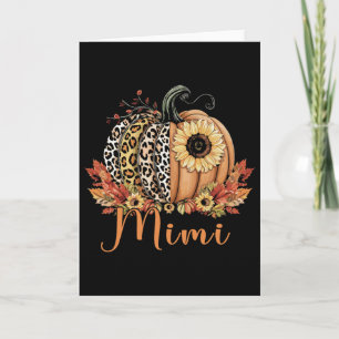 Tarjeta Calabaza De Leopardo De Acción De Gracias Y Mimi D