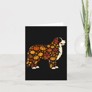 Tarjeta Calabaza de Otoño Perro de Montaña Bernés Día de A