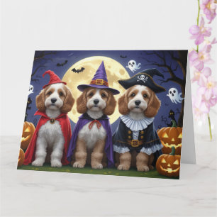 Tarjeta Calabaza de perro Cockapoo Halloween Gracioso