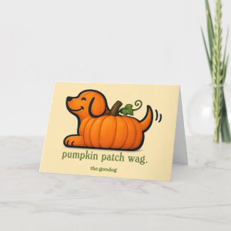 Tarjeta Calabaza de perro otoñal caprichosa pintada a mano
