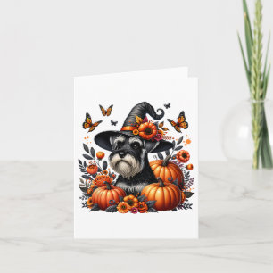 Tarjeta Calabaza de perro Schnauzer en miniatura de Hallow