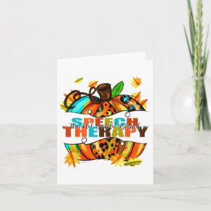Tarjeta Calabaza de Terapia del Habla Caída Otoño Agradeci