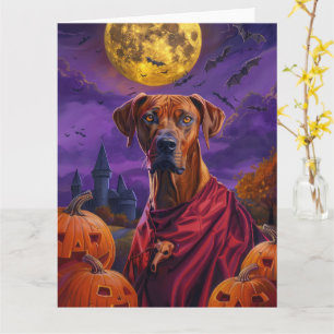 Tarjeta Calabaza de vampiro Rhodesian Ridgeback Halloween