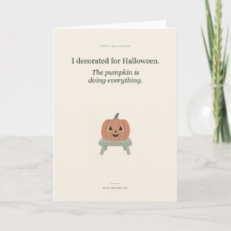 Tarjeta Calabaza divertida de Halloween hace toda la decor