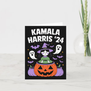 Tarjeta Calabaza divertida de Halloween Kamala Harris 2024
