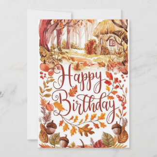 Tarjeta Calabaza encantada Otoño Otoño Feliz cumpleaños