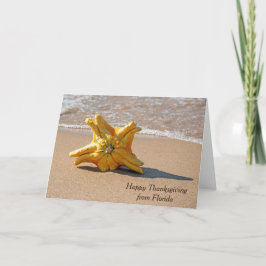 Tarjeta Calabaza Estrella de Acción de Gracias en Ocean Be