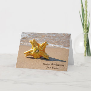 Tarjeta Calabaza Estrella de Acción de Gracias en Ocean Be