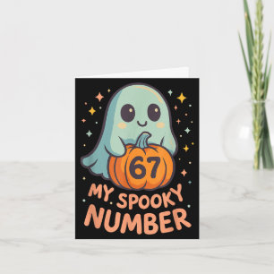 Tarjeta Calabaza fantasma kawaii linda 67 meme divertido d