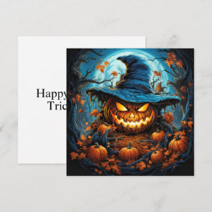 Tarjeta Calabaza fantasmal arte de Halloween