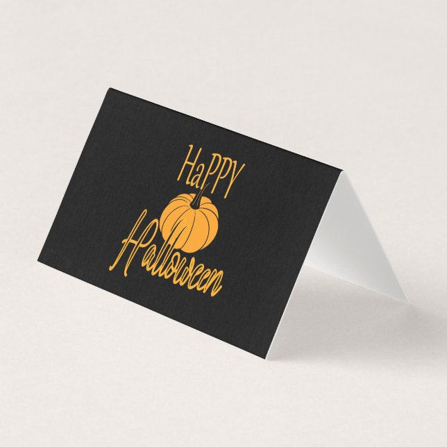 Tarjeta Calabaza feliz de Halloween (Anverso)