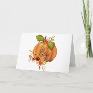 Tarjeta Calabaza floral Agradece