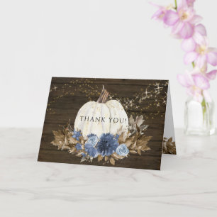 Tarjeta Calabaza floral azul de la Marina Rusa de Madera