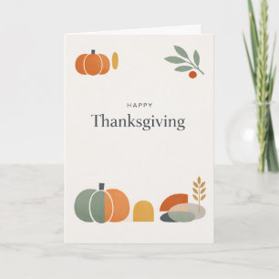 Tarjeta Calabaza Geométrica Feliz Día de Acción de Gracias