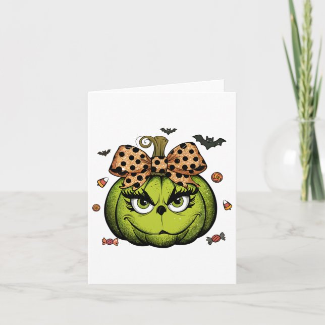 Tarjeta Calabaza Grinc Calabaza Calabaza Halloween Spooky  (Anverso)