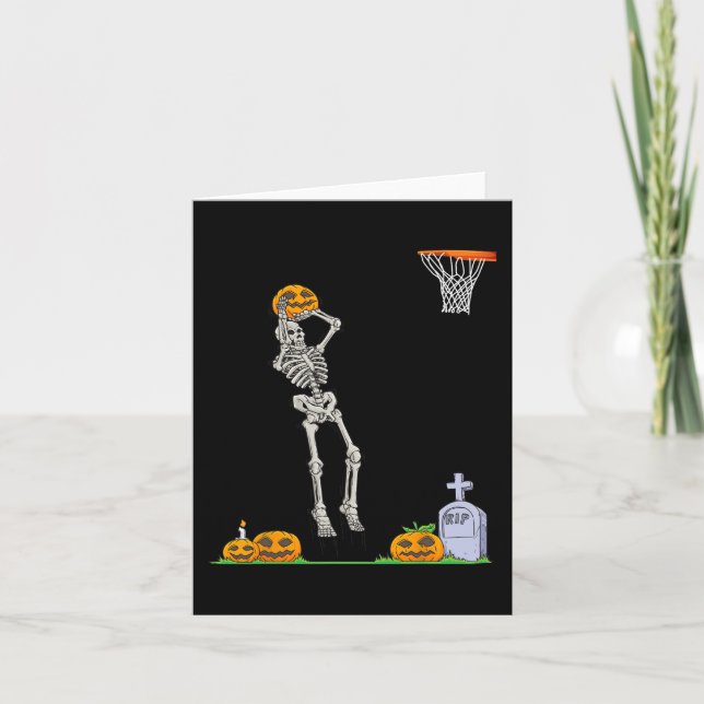 Tarjeta Calabaza Halloween de Básquetbol de Baloncesto Fun (Anverso)