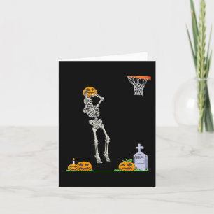 Tarjeta Calabaza Halloween de Básquetbol de Baloncesto Fun