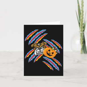 Tarjeta Calabaza Halloween de la mamá del bulldog