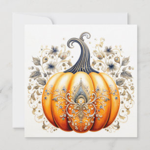 Tarjeta Calabaza Halloween de la temporada de otoño