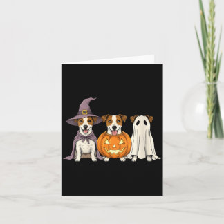 Tarjeta Calabaza Jack Russell Terrier Fantasma Espeluznant