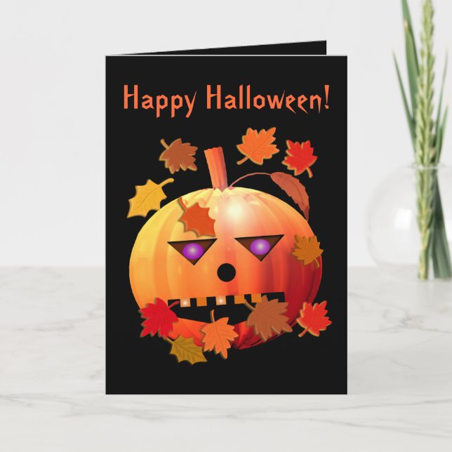 Tarjeta Calabaza loca de Halloween (Anverso)