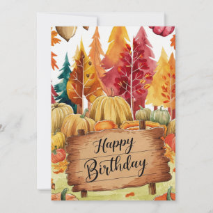 Tarjeta Calabaza Mágica Woods otoño otoño feliz cumpleaños