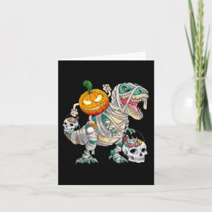 Tarjeta Calabaza montando mi Dinosaurio T rex Halloween Di