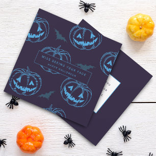 Tarjeta Calabaza Murciélago Chic Halloween