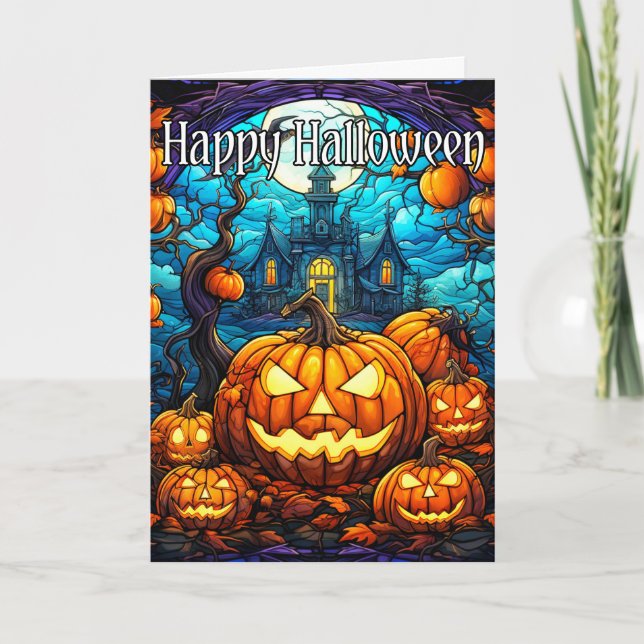 Tarjeta Calabaza Nefaria | Feliz Halloween (Anverso)