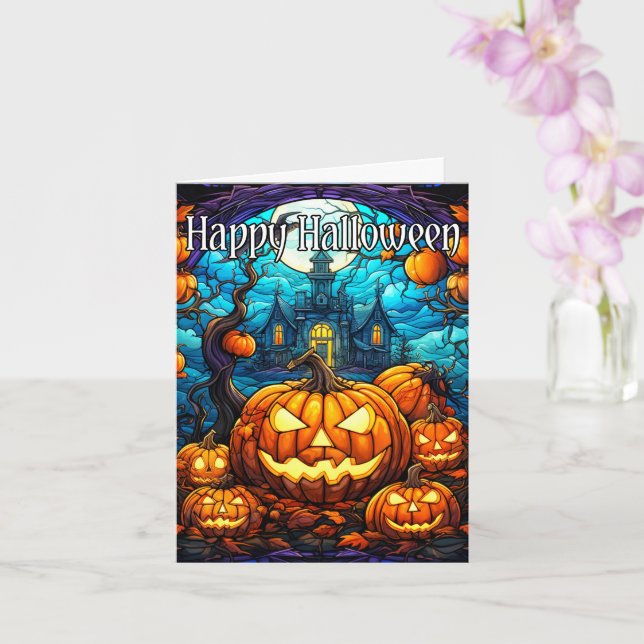 Tarjeta Calabaza Nefarie GIGHT Happy Halloween (Orquídea)
